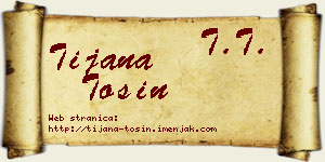 Tijana Tošin vizit kartica